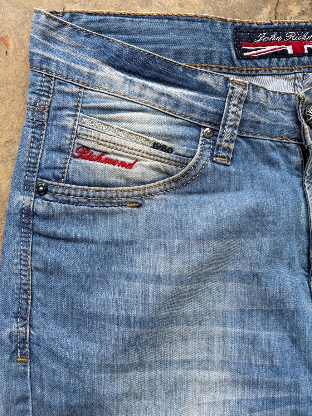 John Richmond “It’s Only Rock N Roll” Denim Shorts - Picture 7 of 9